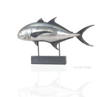 Anne Home Tuna Fish Statue 25" – Handmade Silver Electroplated Fish Sculpture By Old Modern Handicrafts