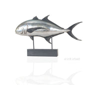 Anne Home Tuna Fish Statue – Handmade Silver Electroplated Fish Sculpture – 25 Inch
