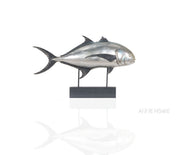 Handmade Silver Tuna Fish Statue – Anne Home Decorative Fish Sculpture – 25 Inch