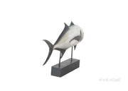Anne Home Fish Sculpture – Silver Electroplated Tuna Statue for Home – 25 Inch