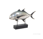 Handmade Silver Tuna Fish Statue – Anne Home Decorative Fish Art – 25 Inch