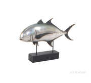 Handmade Silver Tuna Fish Statue – Anne Home Decorative Fish Art – 25 Inch