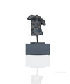 Man Body Statue - Handmade Stone With Copper Accents - 26 Inch Rustic Home Decor