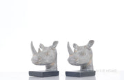 Anne Home Rhino Head Bookend – 8 Inch Height – Set of 2 Decorative Accents