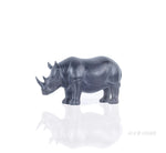 Rhinoceros Statue 7" - Resin Black With Bronze Accents - Desk Decor By Old Modern Handicrafts