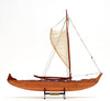 Wooden Hawaiian Canoe Model - Handcrafted Wood - 24 Inch Maritime Decor
