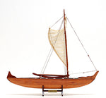 Wooden Hawaiian Canoe Model 24" - Handcrafted Wood - Maritime Decor By Old Modern Handircafts