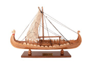 Viking Drakkar Model Ship – Handcrafted Wood – Historical Display