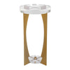 Brass Accent Table – Open Iron Frame – 24 Inch Height – Crystal Side Table – Uttermost