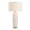 Uttermost Anneli Ceramic Table Lamp – White Swirl Design with Crystal Foot

