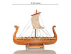 Drakkar Viking Model – Handcrafted Wood – Decorative 6 Inch Display