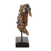 Uttermost 18221 Gilded Sculpture Branch on Matte Black Stand with Gold Highlights