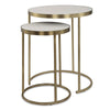 Uttermost 50007 Aragon White Nesting Tables Set of 2 with Faux Shagreen Tops