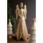 Kalalou Large Metal Christmas Angel Tabletop Sculptural Accent Gold 39"H