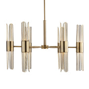 Uttermost 21391 Cret 12 Light Brass Chandelier with Built In LED Inspired by Art Deco Design
