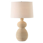 Uttermost 30383-1 Pueblo Fired Clay Table Lamp with Textured Ceramic Base and Brass Accents