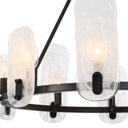 Uttermost 21381 Ellipse 10 Light Dark Bronze Chandelier with White Swirl Glass Shades