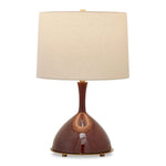 Uttermost Colette Burgundy Ceramic Table Lamp – 24.875"H with Brass Accents & White Linen Shade