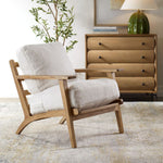 Scandinavian Sheepskin Chair – Lounge Design with Angled Wood Legs