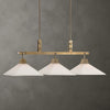 Modern Linear Chandelier with White Glass Shades – Uttermost Brookdale