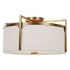 Uttermost Colfax 3-Light Ceiling Fixture – Transitional Brass Semi Flush with Frosted Diffuser