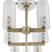 Uttermost 21392 Mistie 8 Light Linear Chandelier Antique Brass with Etched Glass