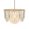 Uttermost 21605 Arches 1 Light Rattan Pendant with Opal Glass Globe and Antique Brass Accents