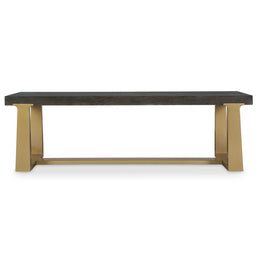 Uttermost 22989 Voyage Brass And Wood Bench Contemporary Acacia Seating
