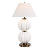 White Ceramic Table Lamp – Stacked Sphere Design With Drum Shade – 38.5" H – Uttermost