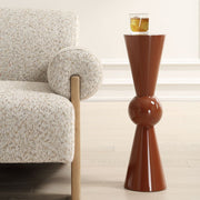 Uttermost 50072 Hepler Gloss Terracotta Drink Table with Bold Earthy High Shine Finish