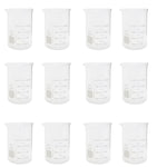 Beaker 250ml Pack of 12 – Clear Borosilicate Griffin Low Form with Dual Scale Graduation & Marking Spot by GSC International Inc.