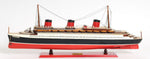 Normandie Painted Model Ship – 4.5 Inch Handcrafted Wooden Ocean Liner Replica By Old Modern Handicrafts