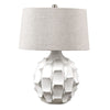 Uttermost 26" Tall Guerina White Ceramic Table Lamp with Brushed Nickel Accents and Linen Shade