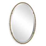 Uttermost Twisted Branch Oval Wall Mirror Floating Bevel with Antiqued Gold Frame