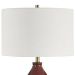 Burgundy Ceramic Table Lamp – Gourd Profile – 30.5