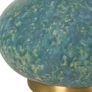 Classic Blue Ceramic Lamp – Kaimana Design with Iron Details