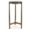 Modern round side table with brass aluminum frame