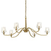 Barcelona 6 Light Brass and Crystal Chandelier 40 Inch