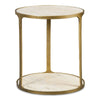 Clench side table travertine top