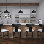 Modern black wooden Uttermost Idris stool ideal for versatile seating