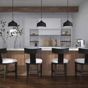 Modern black wooden Uttermost Idris stool ideal for versatile seating