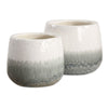 Uttermost 18189 Nimbus Crackled Ceramic Vases Blue Gray and White Set of 2