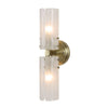 Uttermost 22588 Mistie 2 Light Wall Sconce with Etched Seeded Glass Panels and Antique Brass Finish