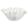 Uttermost 18184 Ruffle White Bloom Ceramic Bowl with Crackle Glaze Finish