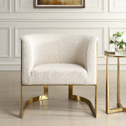 Modern Plush Chair – Compact Barrel Design for Living Room or Bedroom