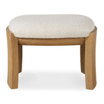 Uttermost Port Small Bench, Natural-Chiseled Texture & Crisp White Polyester Seat