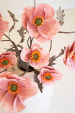 Kalalou Set of 6 Botanica Faux Floral Stem Pink Blooms Spring Garden 31"H