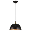 Uttermost Placuna 1-Light Pendant – Bronze Dome with Brass Accents & Capiz Shell Liner