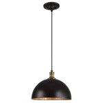 Uttermost Placuna Pendant – 1-Light Bronze Dome with Brass Highlights and Capiz Shell Interior