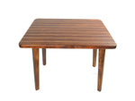 Nautical Table With Inlay Wood Stripes – Small 40 Inch Wooden Dining Table By Old Modern Handicrafts